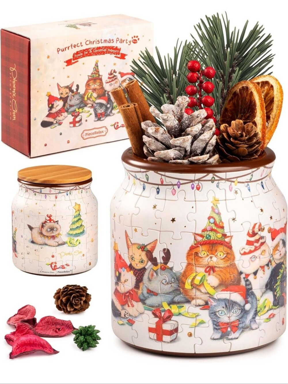 NWT PieceRelax 3D Puzzle Jar Christmas Gift 96 Plastic Pieces